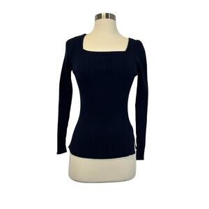 United Arrows Tokyo Navy Blue Knit Sweater Top Size S Minimalist Japanese Chic